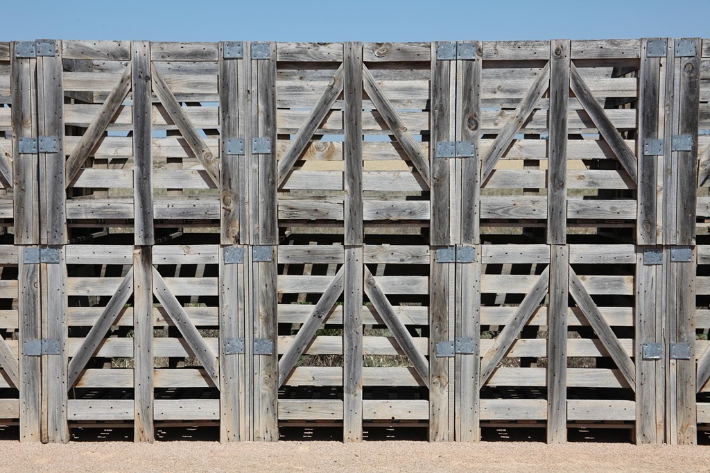 Wooden pallets in manufacturing facility